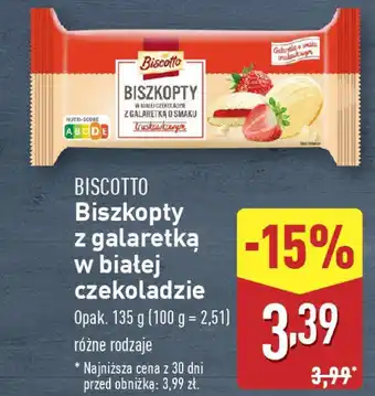 ALDI BISCOTTO Biszkopty z galaretka w białej czekoladzie oferta