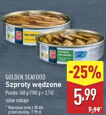 ALDI GOLDEN SEAFOOD Szproty wędzone oferta