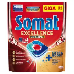 Selgros Somat Excellence Premium 5 in 1 Caps Kapsułki do mycia naczyń w zmywarkach 1053 g (54 sztuki) oferta