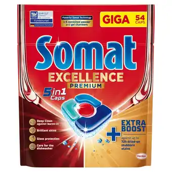 Selgros Somat Excellence Premium 5 in 1 Caps Kapsułki do mycia naczyń w zmywarkach 1053 g (54 sztuki) oferta