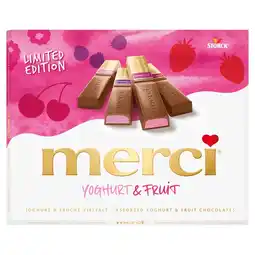 Stokrotka merci Yoghurt & Fruit 4 rodzaje jogurtowo-owocowych specjałów czekoladowych 250 g oferta