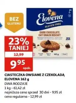 Auchan Ciasteczka z ciemną czekoladą Elovena oferta