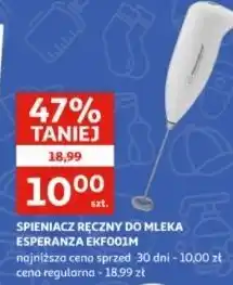 Auchan Spieniacz do mleka ekf001 biały Esperanza oferta