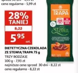 Auchan Czekolada z migdałami słodzona stewią Trapa oferta