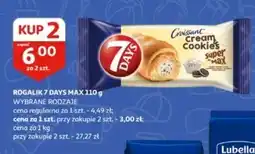 Auchan Croissant z kremem o smaku waniliowym mlekiem i kawałkami ciastek 7 Days Cream & Cookies oferta