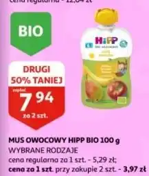 Auchan Mus owocowy jabłka-gruszki-banany Hipp Hippis oferta