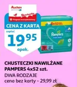 Auchan Chusteczki nawilżane Pampers Fresh Clean oferta