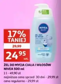 Auchan Delikatny żel do mycia ciała i włosów Nivea Baby oferta