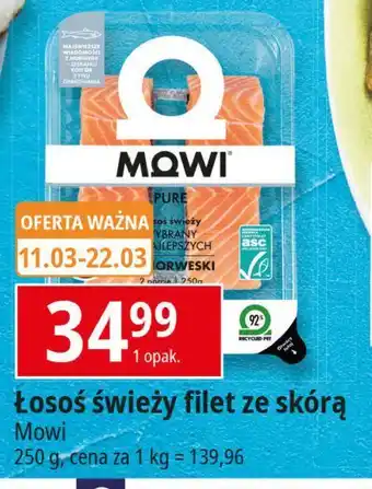 E.Leclerc Łosoś ze skórą Mowi Pure oferta