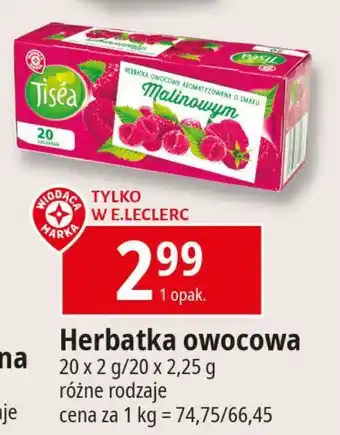 E.Leclerc Herbata malina Wiodąca Marka Tisea oferta