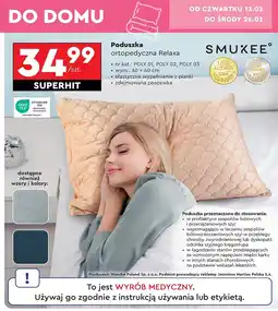 Biedronka Poduszka ortopedyczna relaxa 40 x 60 cm Smukee Home oferta