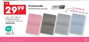 Biedronka Prześcieradło bawełniane jersey 200 x cm Smukee oferta