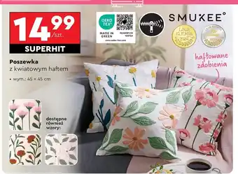 Biedronka Poszewka na poduszkę z haftem 45 x cm Smukee oferta