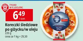 E.Leclerc Koreczki śledziowe w oleju Wiodąca Marka Ronde Des Mers oferta