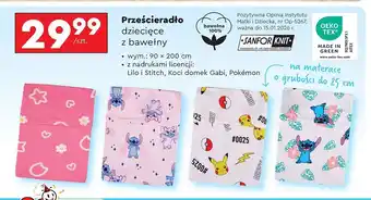 Biedronka Prześcieradło dziecięce 90 x 200 cm oferta