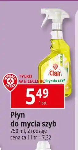 E.Leclerc Płyn do mycia szyb cytrynowy Wiodąca Marka Clair oferta