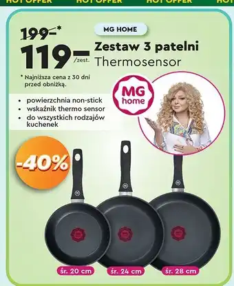 Biedronka Zestaw patelni thermo sensor Mg Home oferta