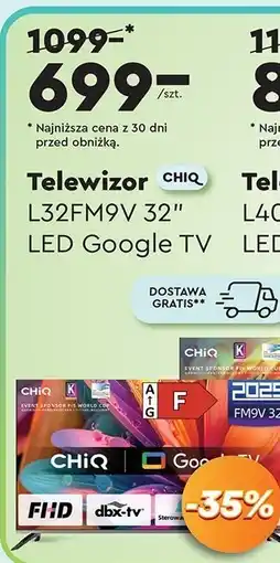 Biedronka Telewizor 32 l32fm9v Chiq oferta