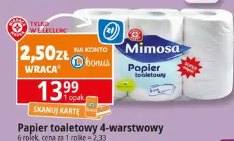 E.Leclerc Papier toaletowy 4-warstwowy Wiodąca Marka Mimosa oferta