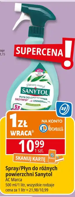 E.Leclerc Płyn do dezynfekcji uniwersalny eukaliptus Sanytol oferta