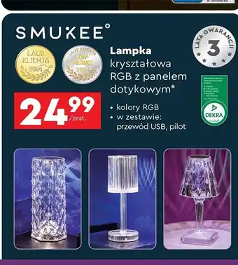 Biedronka Lampa kryształowa z pilotem Smukee oferta