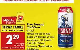 Biedronka Piwo Harnaś Jasne Pełne oferta