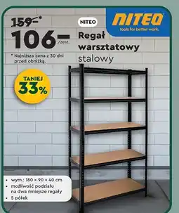 Biedronka Regał warsztatowy 180 x 90 40 cm Niteo Tools oferta