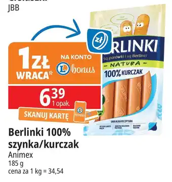 E.Leclerc Parówki 100% szynka Morliny Berlinki Natura oferta