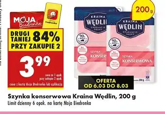 Biedronka Szynka konserwowa Kraina wędlin oferta