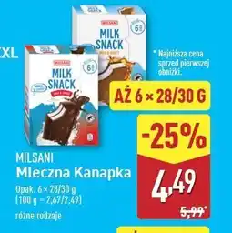 ALDI Mleczna kanapka Milsani Milk Snack oferta