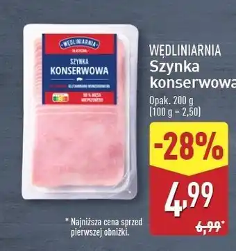 ALDI Szynka konserwowa Wędliniarnia Classic oferta