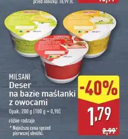 ALDI Deser na bazie maślanki Milsani oferta