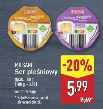 ALDI Ser pleśniowy Milsani oferta