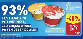 ALDI Deser na bazie maślanki truskawka Milsani oferta