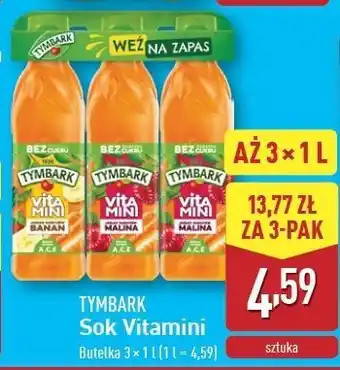 ALDI Sok banan-jabłko-marchew + malina-marchew-jabłko Tymbark Vitamini oferta