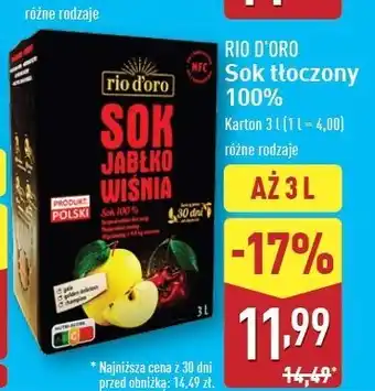 ALDI Sok jabłko wiśnia Rio D'oro oferta