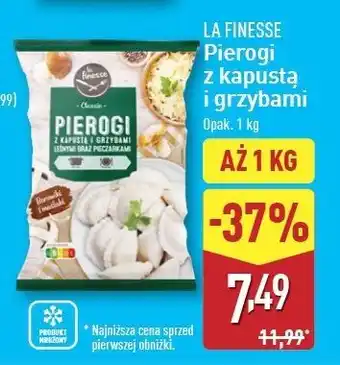 ALDI Pierogi z kapustą i grzybami leśnymi pieczarkami La Finesse oferta