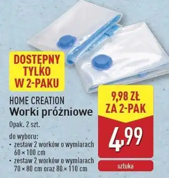 ALDI Worki do pakowania próżniowego 70 x 80 cm + 110 Home Creation oferta