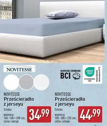 ALDI Prześcieradło z jerseyu 180-200 x 220 cm Novitesse oferta