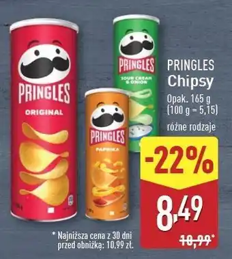 ALDI Chipsy sour cream-onion Pringles oferta