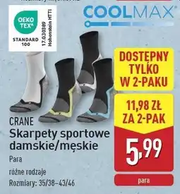 ALDI Skarpety sportowe długie Crane oferta