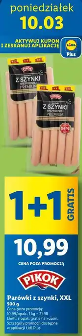 Lidl Parówki z szynki XXL oferta