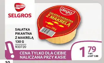 Selgros Sałatka pikantna z makrelą oferta