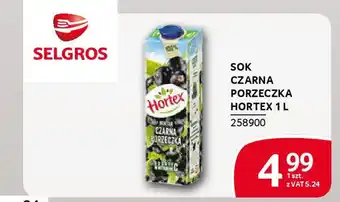 Selgros Sok czarna porzeczka hortex oferta