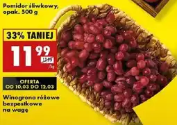 Biedronka Winogrona różowe bezpestkowe na wagę oferta