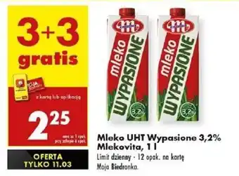 Biedronka Mleko UHT Wypasione 3,2% Mlekovita oferta