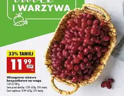 Biedronka Winogrona różowe bezpestkowe na wagę oferta