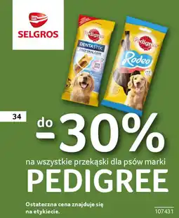 Selgros Na wszystkie przekąski dla psów marki pedigree oferta