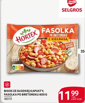 Selgros Bigos ze słodkiej kapusty, fasolka po bretońsku oferta