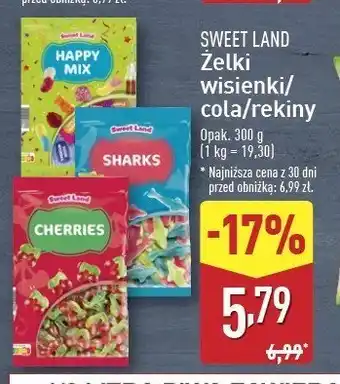 ALDI Żelki happy mix Sweetland oferta